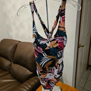 Kona Sol Women's Floral One Piece Swimsuit - Multicolor